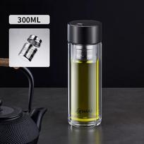 Stiklinis vandens buteliukas su arbatos sieteliu ir magnetiniu dangteliu, karščiui atsparus vandens puodelis, nešiojamas, nepralaidus, biuro, namų arbatos puodelis 301-400ml