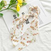 Chiffon Floral Knot Ponytail Headband, Large Intestine Loop Headband, Cross-border Women's Rubber Band Headband One Size balta