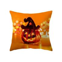 Taie d'oreiller décorative sur le thème d'Halloween, maison hantée, Aliments, lanterne, voiture, bureau, salon, canapé 40x40cm