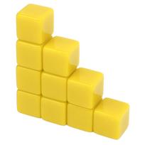 30 Pcs 16mm Dice Set Six Sided Blank Dice Write On Cubes Game for Math Teaching Education Yellow yellow