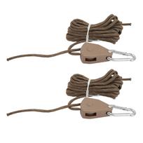 2 Pcs 4m Camping Tent Adjustable Wind Cord Outdoor Tent Rope with Pulley Canopy Quick Setup Camping