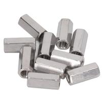 10PCS Hex Coupling Nuts 304 Stainless Steel Thread Rod Connection Nut for Bolts Studs Screws