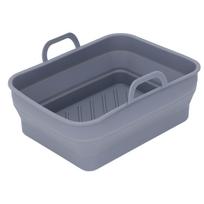 Silicone Air Cooker Pot Rectangular Fryer Liner Tray Replacement for Kitchen Cooking Accessories pilka spalva