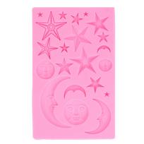 Sun Moon Star Cake Fondant Molds Silicone Cupcake Decoration Molds for Pudding Ice Cream L(for 6.5-9kg)