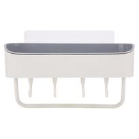 Punch Free WallMounted Bathroom Shelf Shampoo Body Wash Storage Rack Organizer Accessories(Beige ) smėlis