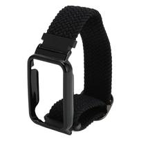 Braided Loop Strap for Mi Band 7 Pro Adjustable Elastic Nylon Loop Wristband with Protective Frame