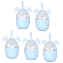 5pcs Makeup Blender Storage Cases Portable Blue Cartoon Makeup Sponge Cases with Hanging Handle