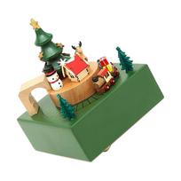 Wooden Train Music Box for Girls Boys Real Details Clear Wood Grain Christmas Train Musical Box beige