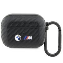 Bmw Bmapwmpuca2 Airpods Pro dėklas juodas/Juodas anglies pluoštas Dvigubas metalinis logotipas