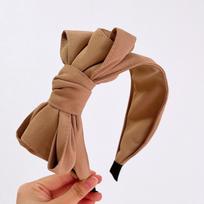 PROLY New Fashion Hairband For Women Classic Side Big Bowknot Headband Solid Color Turban Autumn Hair Accessories