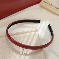 PROLY New Fashion Spring Headband For Women Red PU Leather Hairband Solid Color Headwear Girls Vintage Hair Accessories