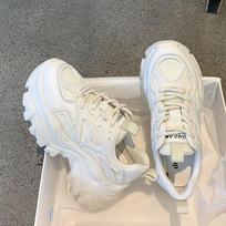 Breathable dad shoes women's ins tide  new versatile casual platform mesh sneakers heightening running shoes 35