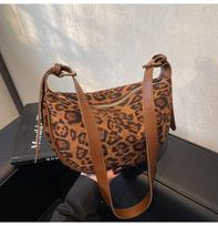Niche design dumpling bag cute messenger bag women's new trendy fashion leopard print women's bag shoulder bag ruda
