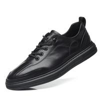 New men's first-layer cowhide casual board shoes, one-pedal leather sports shoes, men's fashion men's shoes 38 (too large)