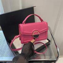 Bag women's new 2025 versatile shoulder autumn tide ins portable high-value niche messenger small square bag rožinės rožinės spalvos