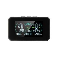 TPMS OBD2 HUD Wireless Tire Pressure Monitoring System with USB solar Panel, 4 internal sensors, speed/fuel consumption