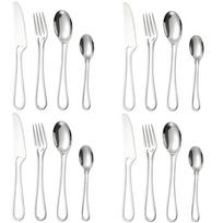 16Pcs Cutlery Set Stainless Steel Dinnerware Steak Knife and ForkSpoon Tableware Teaspoon Mirror Home Restaurant Cutlery Set