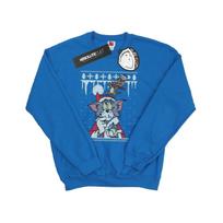 Tom And Jerry Mens Christmas Fair Isle Sweatshirt M karališkos mėlynos spalvos