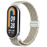Pintas dirželis, skirtas Xiaomi Mi Band 8 elastinei nailoninei solo kilpai, reguliuojama laikrodžio apyrankė Magnetinė sagtis apyrankė, skirta Miband 8 NFC for Miband 8