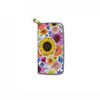 Sunflower long zipper wallet, flower chrysanthemum sunflower clutch