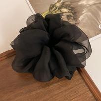 Fabric flower large intestine hair band small fresh and sweet hair rope fashion gentle temperament atmosphere hair accessories black
