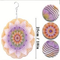 Vibrant Purple and Orange Metal Wind Chime with 360 Rotating Hook Unique Spiral Design Outdoor Garden Decor for Spring Summer Fall Creative Gift 01A
