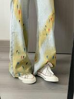 Spicy Girl Graffiti Jeans: Women's Autumn/Winter High Street Loose BF Style Straight-Leg Pants Small