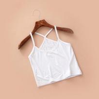 Cotton Strapless Crop Top with Anti-Exposure Design for Women - Beauty Back Wrap Camisole One size balta