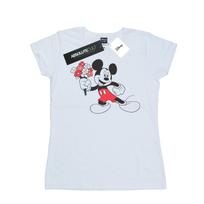 Disney Womens/Ladies Mickey Mouse Flowers Cotton T-Shirt L balta