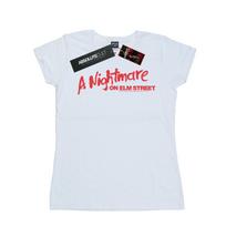 A Nightmare On Elm Street Womens/Ladies Red Logo Cotton T-Shirt XXL balta