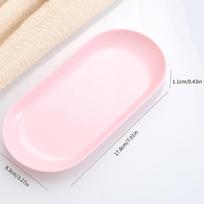 Plastikinis kosmetikos laikymo padėklas Nagų dailės įrangos plokštelė Nagų dailės padėklas Ovalus manikiūro pincetų laikymo padėklas Dirbtinių nagų padėklas Įrankis rožinė