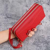 Women's Printed Double Zipper Long Wallet Clutch Purse Coin Card Holder 20 * 10 * 4CM