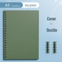 A4 Leather Loose-Leaf Binder Cover with Removable Ring Clips (Notebook Storage, Paper Not Included) white
