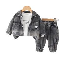Kids Casual Long-Sleeve Set, Comfortable Daily Wear Outfits 120 juoda
