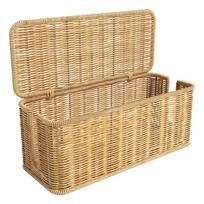 2 Open Slots Cord Organizer Hider Box Handwoven Storage Box New Imitation Rattan Box  Desk