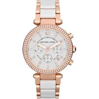 Michael Kors MK5774 Parker Chronograph Dvi spalvos Moteriškas laikrodis 39mm sidabras