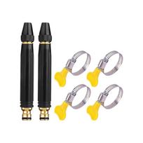 GAOYASHUIQIANG Car Wash Water Gun Nozzle Set with Multiple Hose Clips Includes 2 or 3 Nozzles and 4 or 6 Adjustable Hose Clamps for Outdoor Cleaning One Size gray