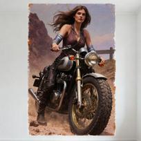 DORA Tin Sign Sexy Woman Vintage Motorcycle Desert Adventure Tin Sign  Retro Metal Poster for Bar Home Cafe Wall Decor X Inch 20X30CM