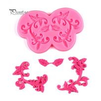 Lapų gėlių silikono šokolado Sugarcraft fondant torto forma „pasidaryk pats“ kepimo forma rožinė