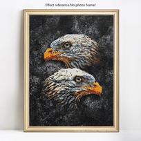 Deimantinis paveikslas su apvaliais akmenimis, paukščiai, deimantiniai siuvinėjimai, išpardavimas, paukščiai, deimantas 20X30 gray