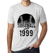 Men’s Vintage Tee Shirt Graphic T Shirt Softball Since 1999 Vintage White XS baltos spalvos nuo blyksnio