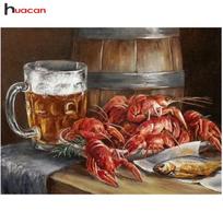 Full 5D Diy Diamond Painting Lobster beerDrill Embroidery Cross Stitch Home Decor Handmade Gift 25x30cm brown