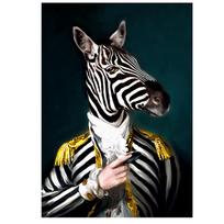 Visas 5D „Pasidaryk pats“ deimantinė tapyba Džentelmenas Ponas Zebras Deimantinė siuvinėjimo technika Pilnas išklojimas Kryželiu namų dekoras Rankų darbo dovana 20x30cm