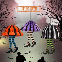 Halloween Witch Legs Socks Hanging Decorations DIY Paper Crafts Party Supplies violetinė