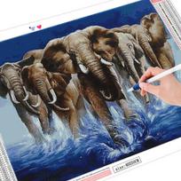 Diamond Painting Cross Stitch Elephant Full Square Diamond Embroidery Sale Animal Home Decoration Full Round 20X30CM