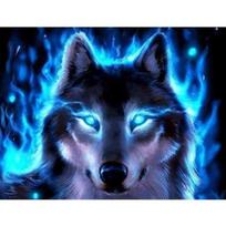 5D Diamond Painting Animal Wolf Cross Stitch DIY Diamond Embroidery Diamond Rhinestones Home Decor Christmas Gift Full Round 20X30CM black