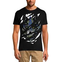 Men's Torn T-Shirt Warrior Wolf - Mountain Animal Shirt for Men XS sidabro smėlio spalvos