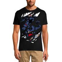 Men's Torn T-Shirt Scary Mad Wolf - Vintage Shirt for Men XS sidabro smėlio spalvos