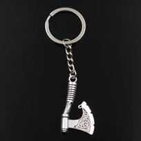 Madingi raktų pakabukai 43x24mm Viking Axe Bronziniai pakabukai DIY Vyriški papuošalai Automobilių raktų pakabuko žiedo laikiklis Suvenyras dovanai sidabras