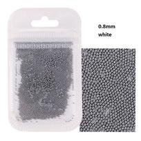 1 pakuotė 0,6–2,0 mm nagų dailės ikrų karoliukai 10 g mikro plieno rutulinių nagų dekoracijų 0.8mm balta